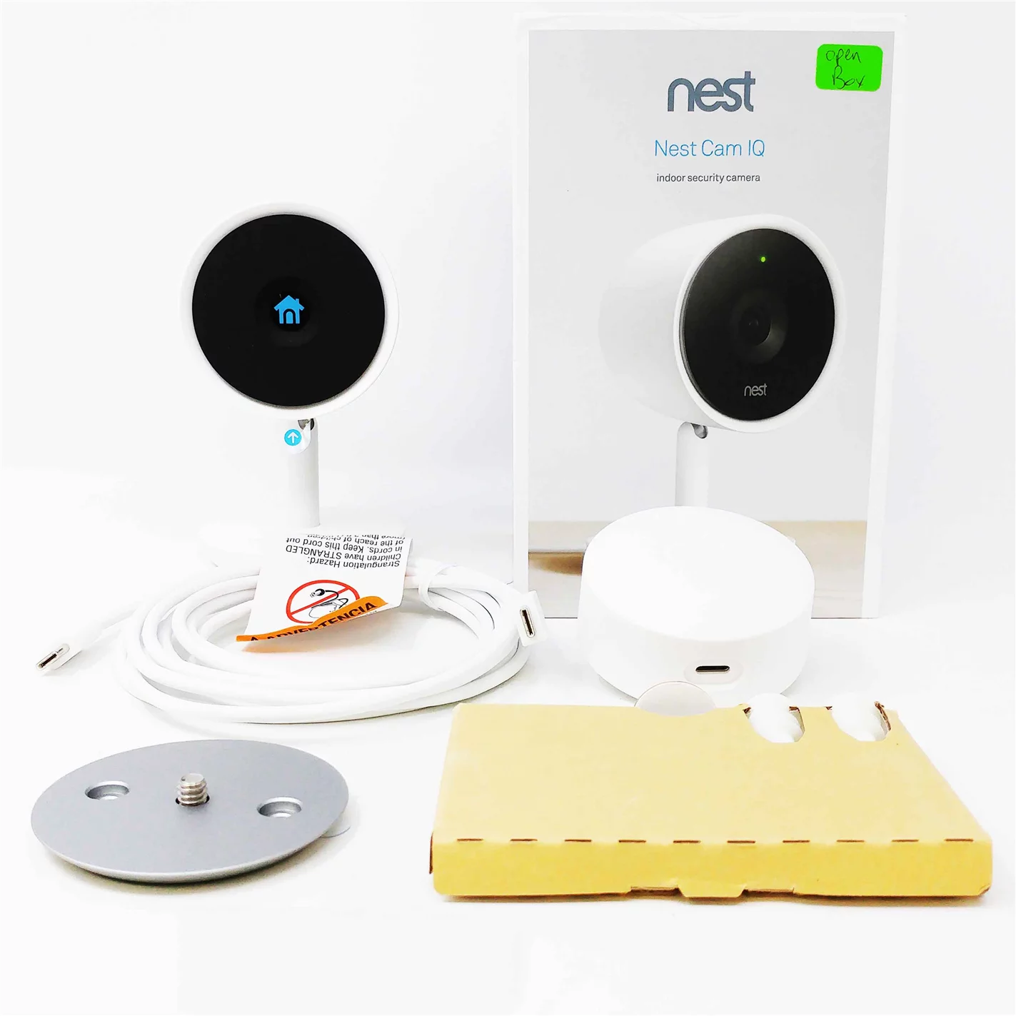 Open box google nest nc3100us cam iq indoor wi-fi security camera - white