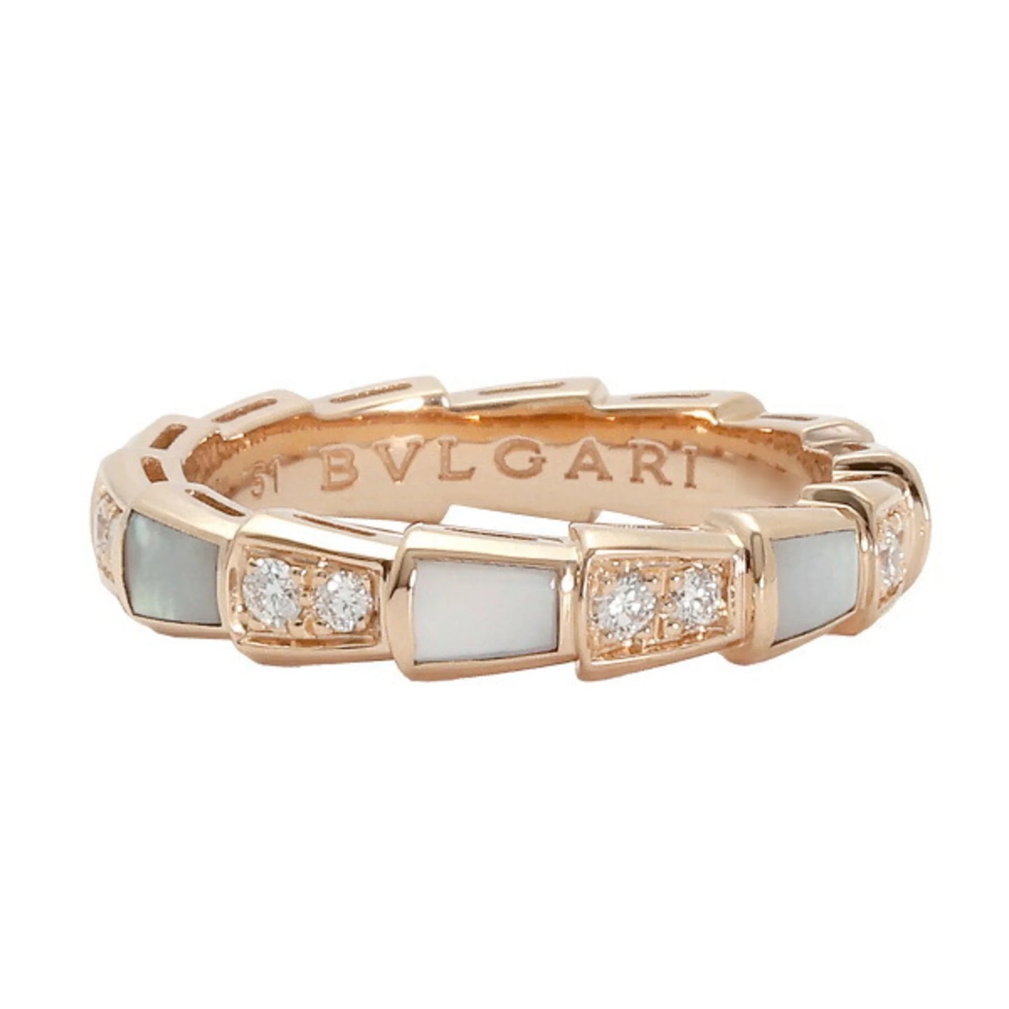 Pre-owned bvlgari serpenti viper k18pg pink gold ring (good)