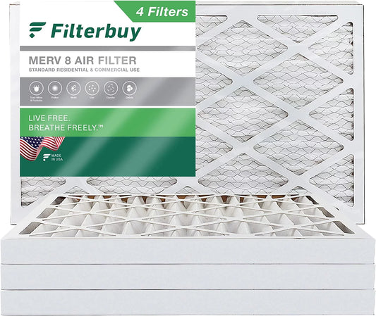 Filterbuy 10x17x2 merv 8 pleated hvac ac furnace air filters for wen 3410 air filtration system (4-pack)