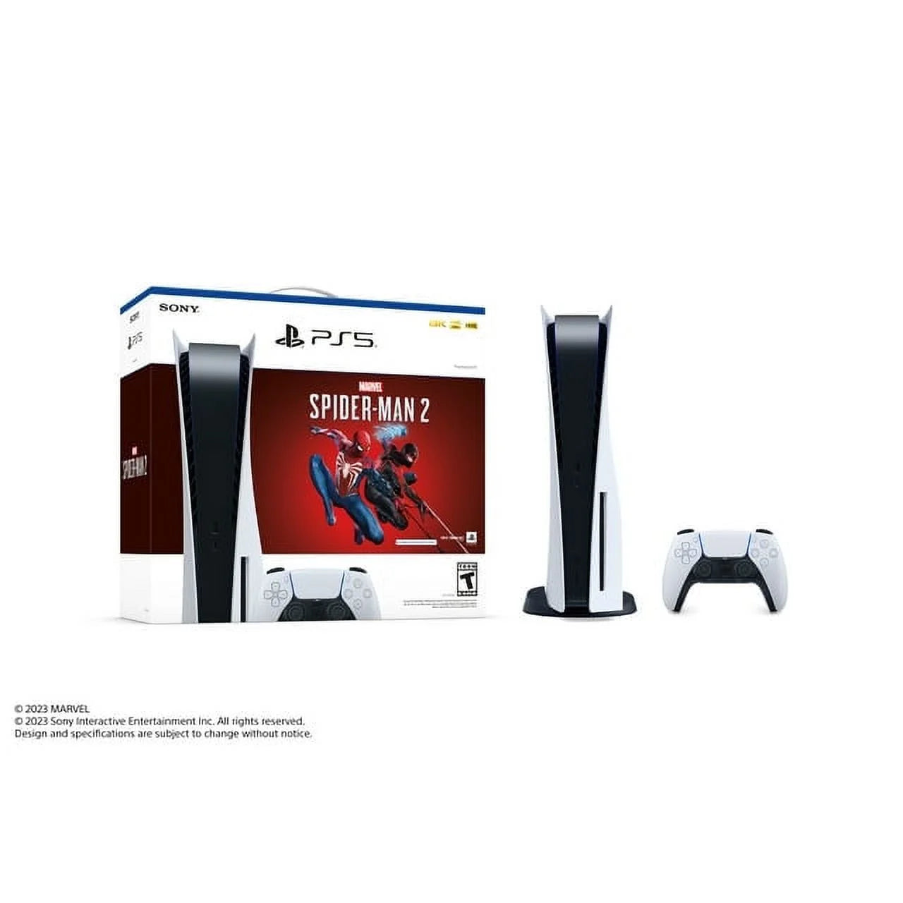 Tec sony playstation_ps5 gaming console(disc) with marvel’s spider-man 2 bundle - white edition