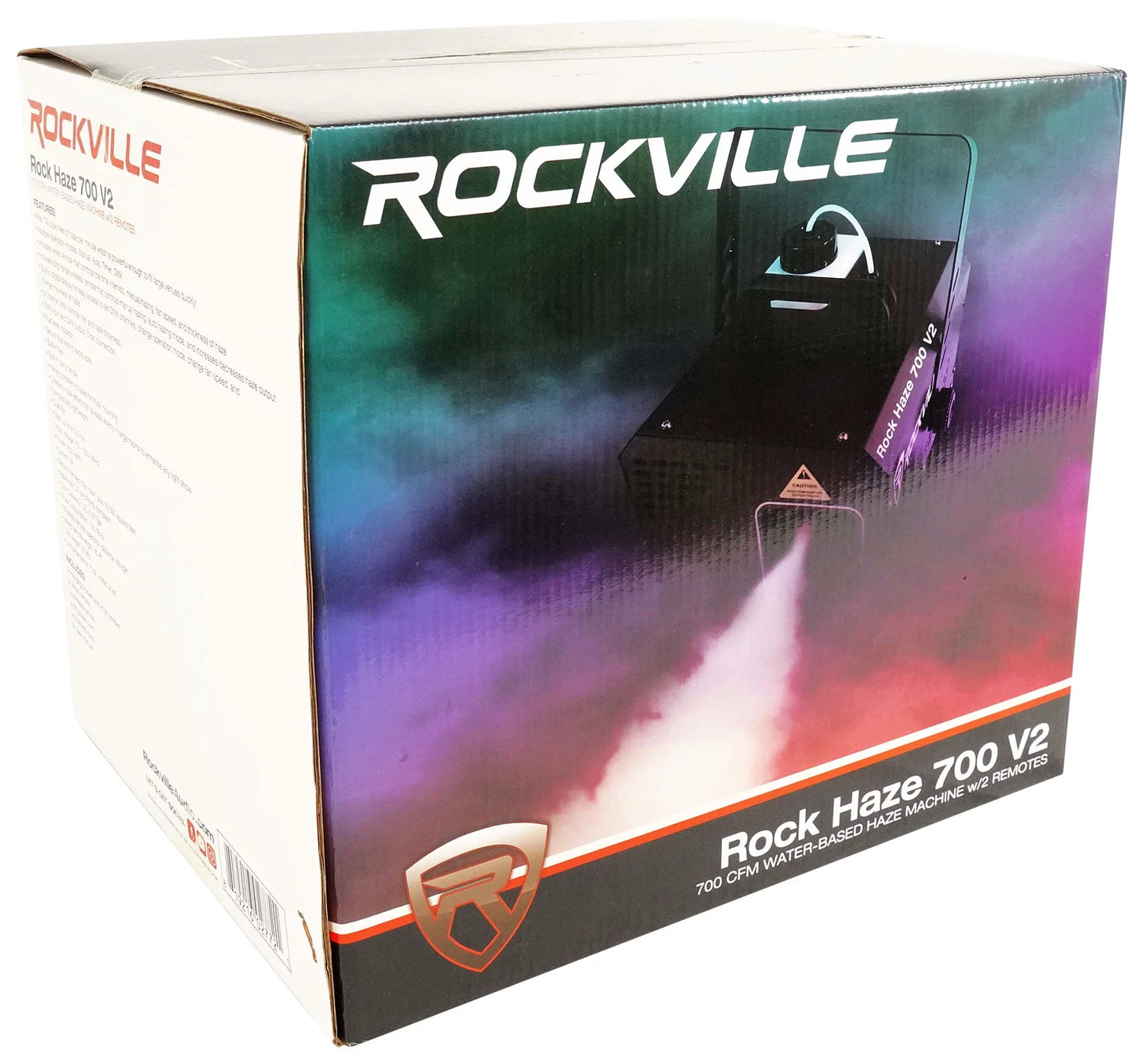 Rockville rockhaze 700 cfm dmx haze machine water based dj/club hazer and (2) remotes