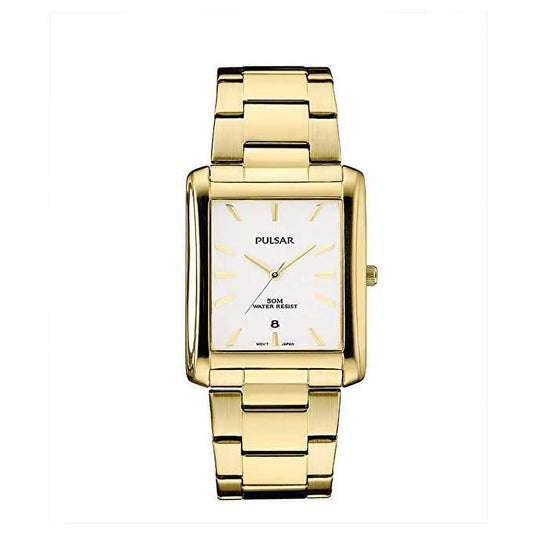 Pulsar pg8268 unisex gold tone stainless steel preal quartz watch