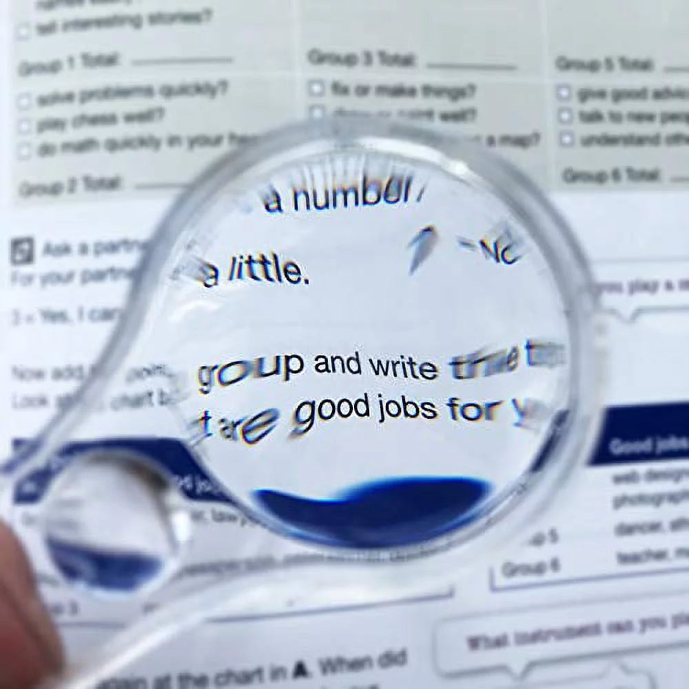 24 pack hand lens 10x plastic magnifier mini hand-held magnifying glasses for kids, classroom, reading, outdoors, science observation