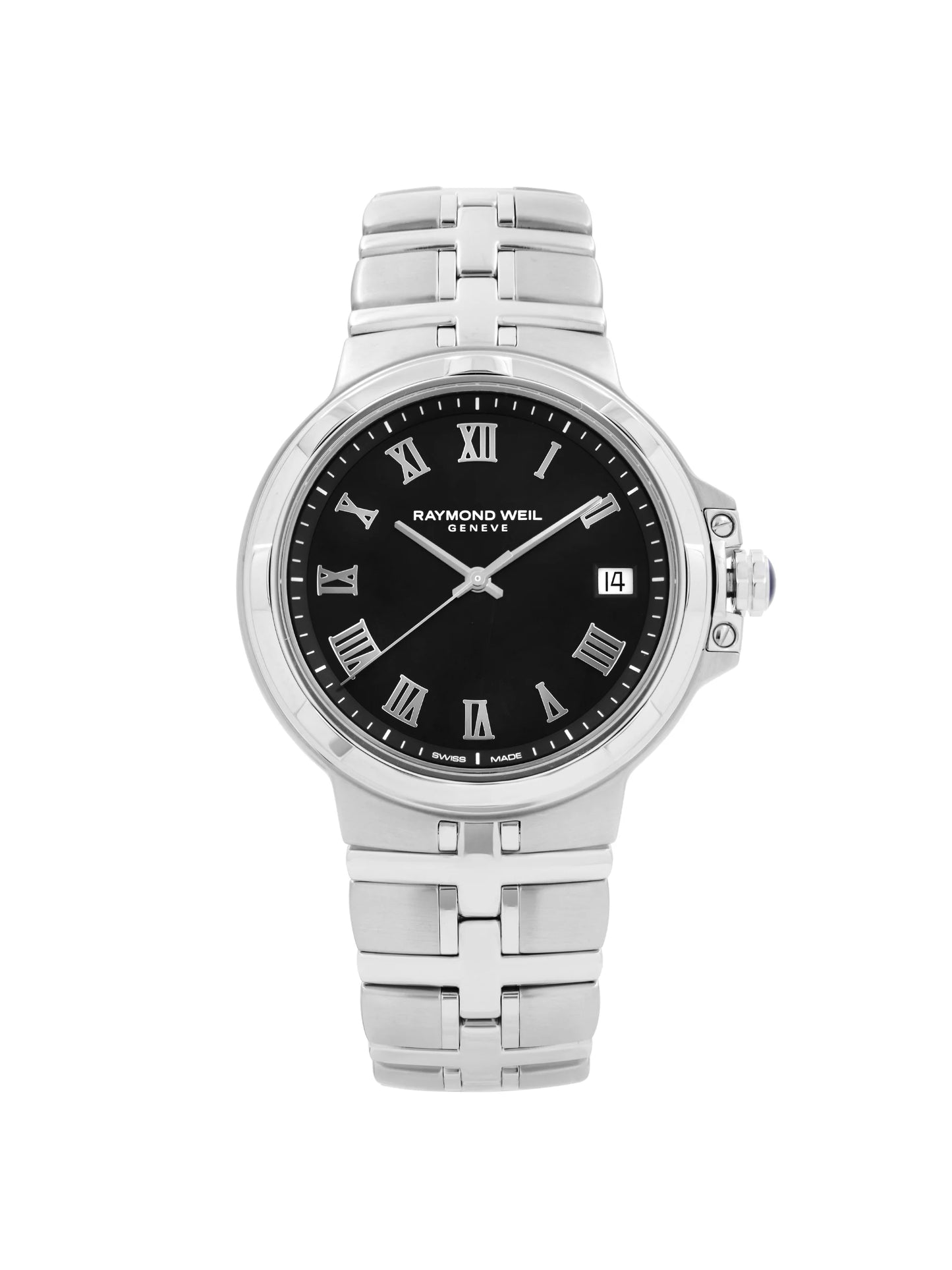 Raymond weil parsifal stainless steel black dial quartz mens watch 5580-st-00208